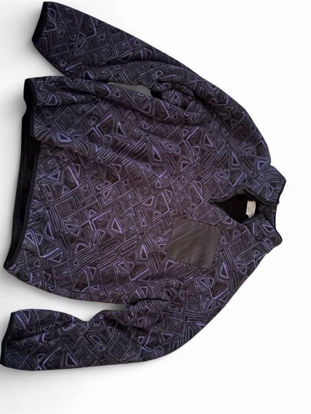 Geometric Quilted Bomber Jacket in Deep Purple